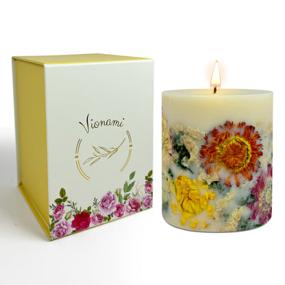 Botanical Tropical Rare Flower Scented Candle - Mums